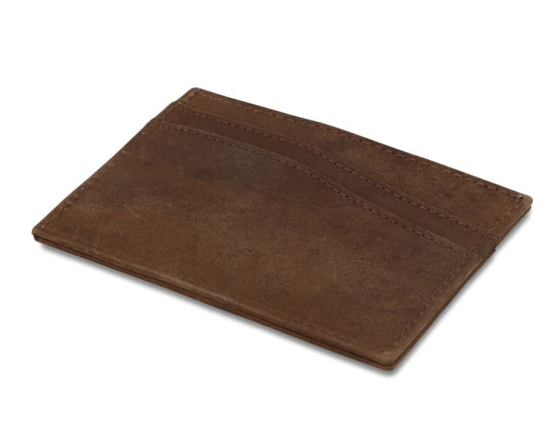 Front view of Leggera Card Holder Brushed in Brushed Brown.