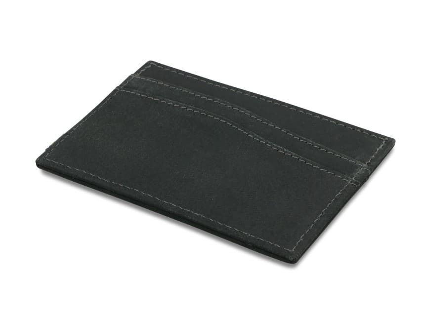 Front view of Leggera Card Holder Vintage in Carbon Black.