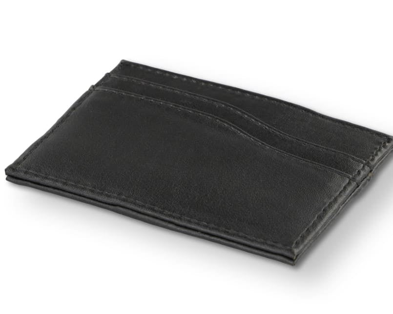 Back view of Leggera Card Holder Vegan in Cactus Black.