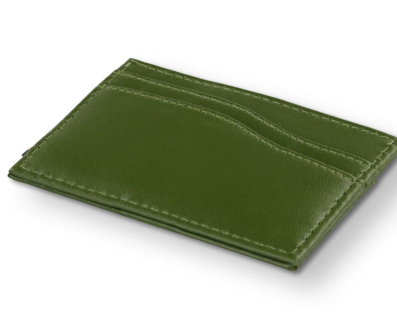 Back view of Leggera Card Holder Vegan in Cactus Green.