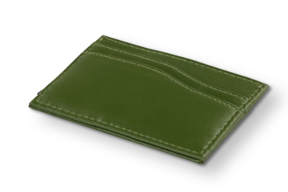 Back view of Leggera Card Holder Vegan in Cactus Green.