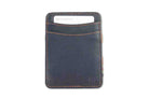 Front side view with card of the Urban Magic Wallet in Blue-Orange.