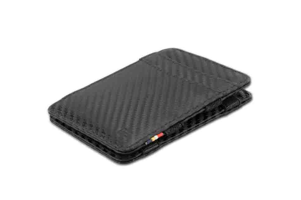Front side view of the Urban Magic Wallet in Carbon Black.