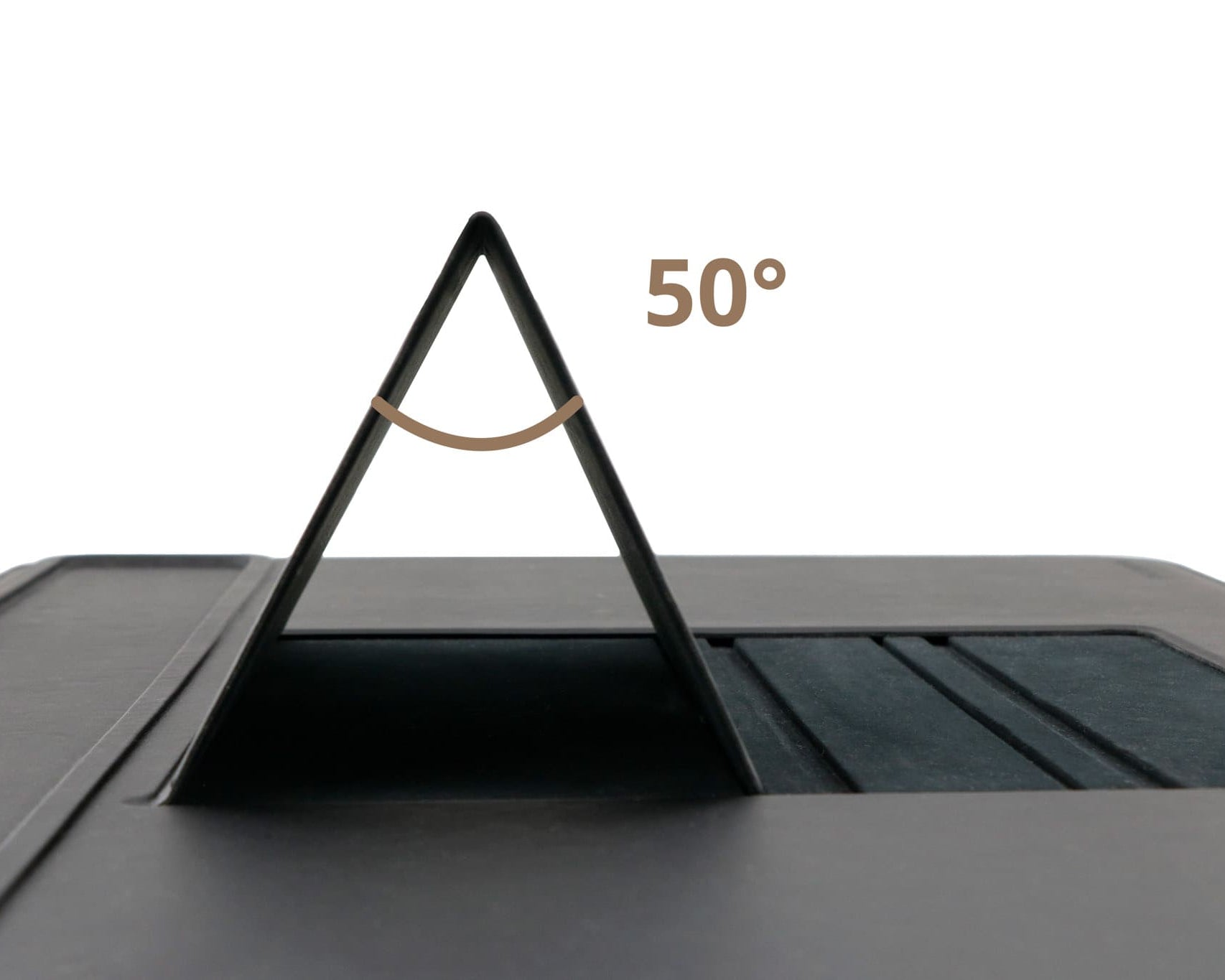 adjustable device holder on desk mat