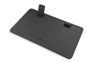 full view of the black desk mat