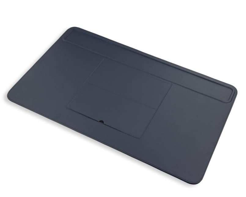 Full view of the blue desk mat