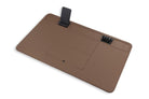 full view of the brown desk mat