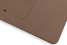 close up of the brown desk mat