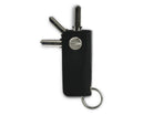 Back view of Lusso Vintage Key Holder in Brushed Black with with a key holder ring and 3 keys.