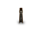 Side view of Lusso Vintage Key Holder in Brushed Cognac with with a key holder ring and 3 keys in the keychain.