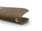 Close up view of the bottom side in Java Brown with a key holder hole for a key holder ring.