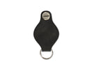 Back view of Lusso AirTag Key Holder in Brushed Black with a key holder ring.