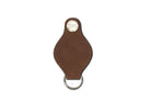 Back view of Lusso AirTag Key Holder in Brushed Brown with a key holder ring.