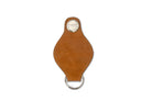 Back view of Lusso AirTag Key Holder in Brushed Cognac with a key holder ring.