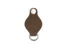 Back view of Lusso AirTag Key Holder in Java Brown with a key holder ring.