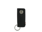 Front view of Lusso Key Holder Vegan in Cactus Black with with a key holder ring.
