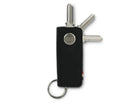 Front view of Lusso Key Holder Vegan in Cactus Black with with a key holder ring and 3 keys.