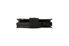 Side view of slim Garzini Metal Wallet in brushed black leather