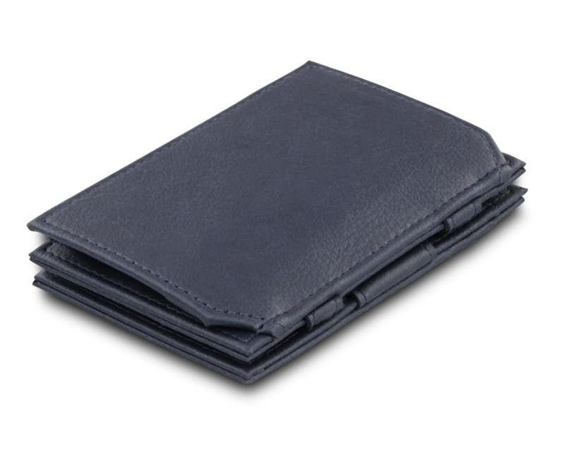 Back view of the Essenziale Magic Coin Wallet Vegan in Cactus Blue.