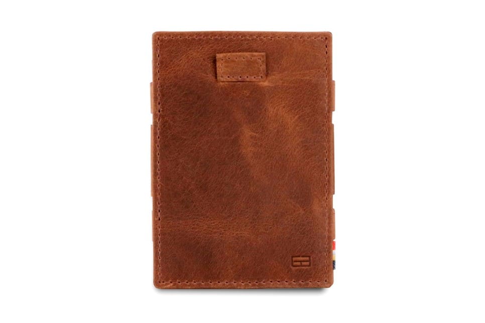 Front view of Cavare Magic Coin Wallet Card Sleeve Brushed in Brushed Brown.