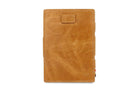 Front view of Cavare Magic Coin Wallet Card Sleeve Brushed in Brushed Cognac.