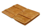 Open Cavare Magic Coin Wallet Card Sleeve Brushed  in Brushed Cognac with pull tab, back coin pocket, and money straps.