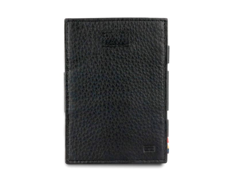 Front view of Cavare Magic Coin Wallet Card Sleeve Nappa in Raven Black.