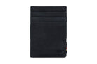 Front view of the Essenziale Magic Wallet Vintage in Carbon Black with 3 front card slots.