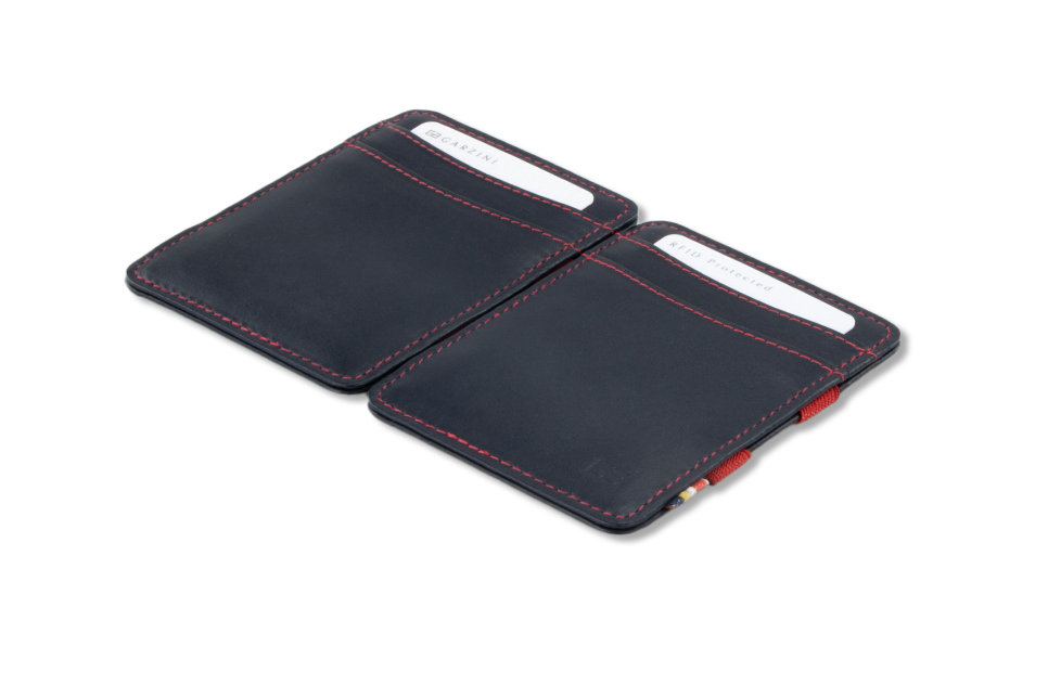 Front and back view of the Urban Magic   Wallet in Blue-Red.