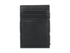Front view of the Essenziale Magic Wallet ID Window Vegan in Cactus Black with 3 front card slots.