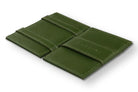 Open view of the Essenziale Magic Wallet ID Window Vegan in Cactus Green with the money strap to secure money.
