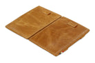 Front and back view of Cavare Magic Wallet Brushed in Brushed Cognac.