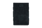 Front view of Cavare Magic Wallet Vintage in Carbon Black with pull tab.