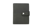 Frontview of the AirTag Passport Holder in Vintage Carbon Black.