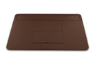 full view of the brown desk mat