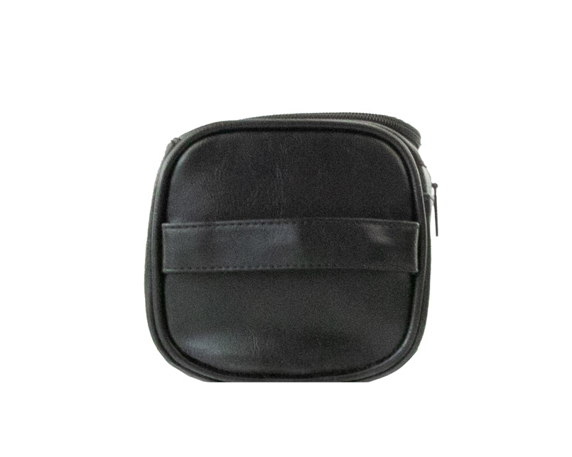 Black Garzini Toiletry Bag side view, focusing on durable construction and sleek travel-friendly design.