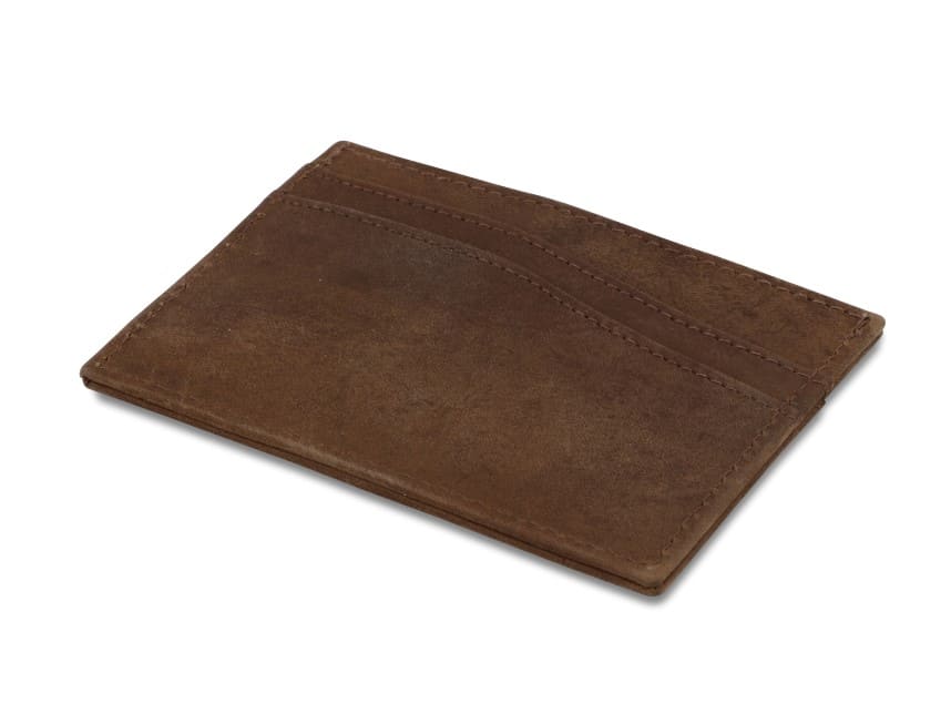 Front view of Leggera Card Holder Brushed in Brushed Brown.