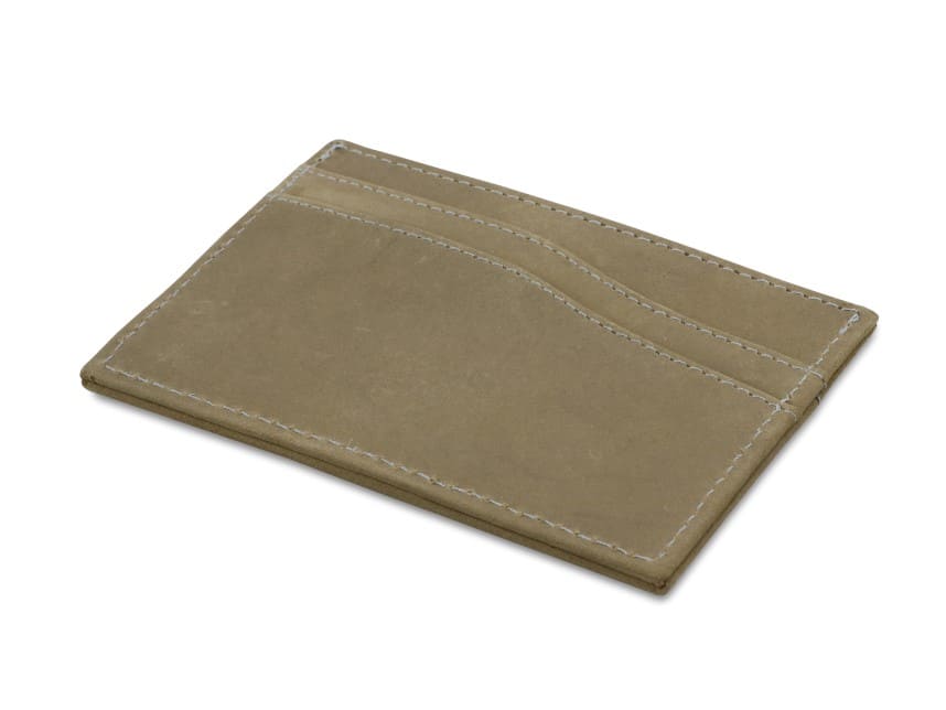 Front view of Leggera Card Holder Vintage in Metal Grey.