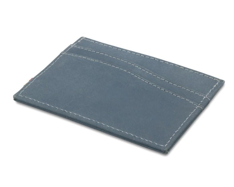 Front view of Leggera Card Holder Vintage in Sapphire Blue.