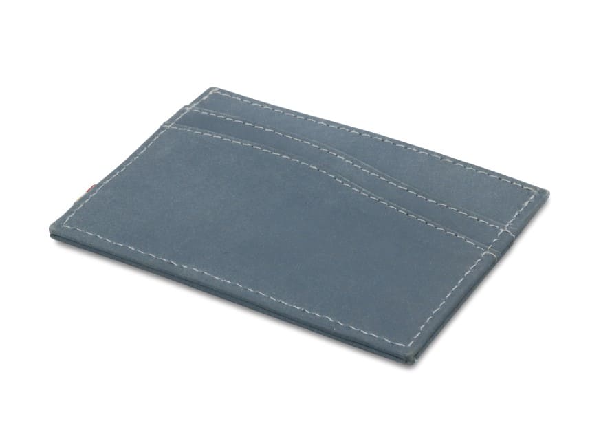 Front view of Leggera Card Holder Vintage in Sapphire Blue.