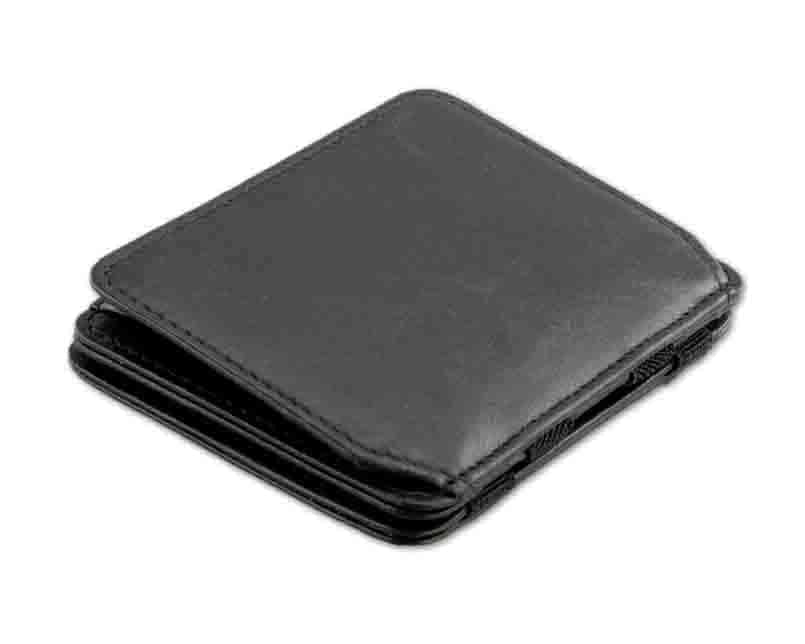 Back side view of the Urban Magic Coin Wallet in Black.