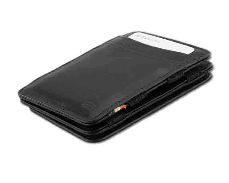 Front side view of the Urban Magic Coin Wallet in Black.