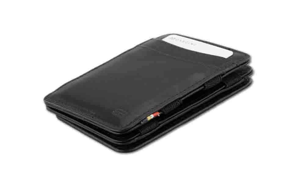 Front side view of the Classic Magic Coin Wallet in Black.
