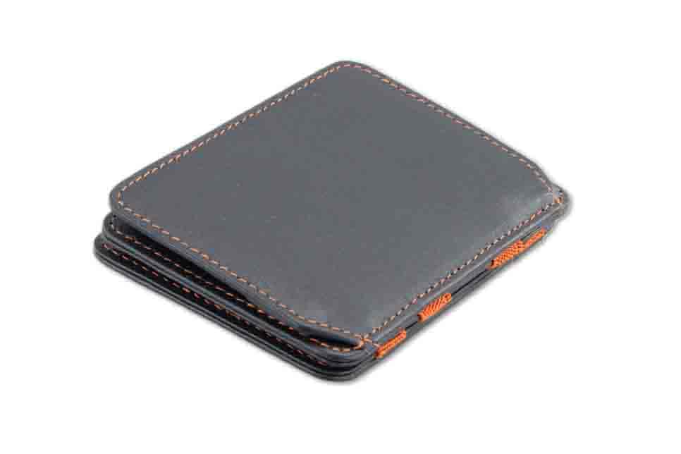 Back side view of the Urban Magic Coin Wallet in Blue-Orange.