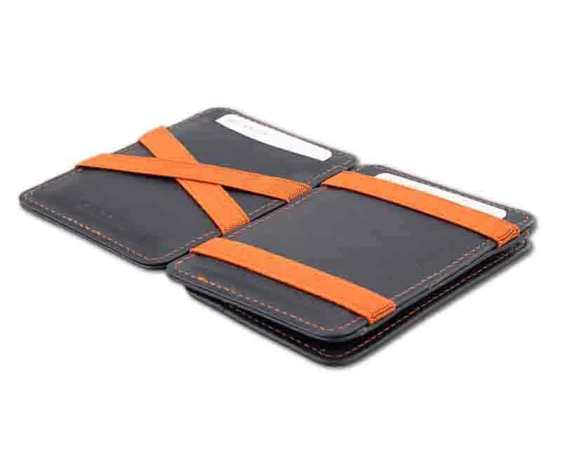 Open view of the Urban Magic Coin Wallet in Blue-Orange.