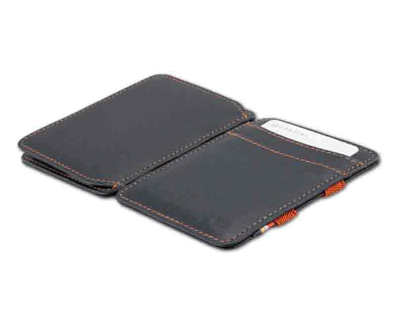 Front and back view of the Urban Magic Coin Wallet in Blue-Orange.