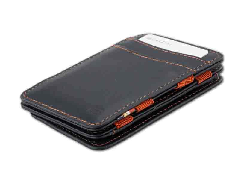 Front side view of the Urban Magic Coin Wallet in Blue-Orange.