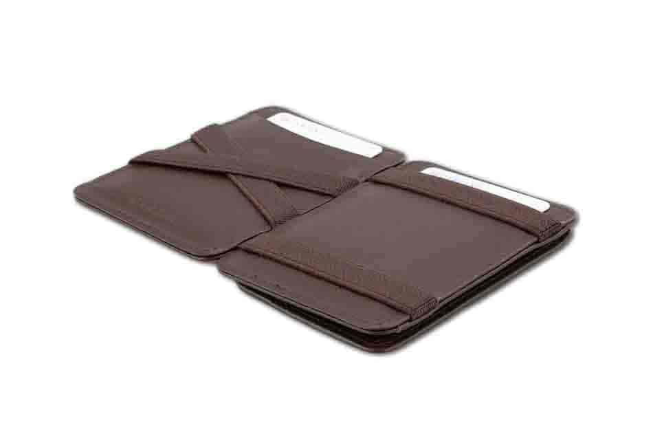 Open view of the Classic Magic Coin Wallet in Brown.
