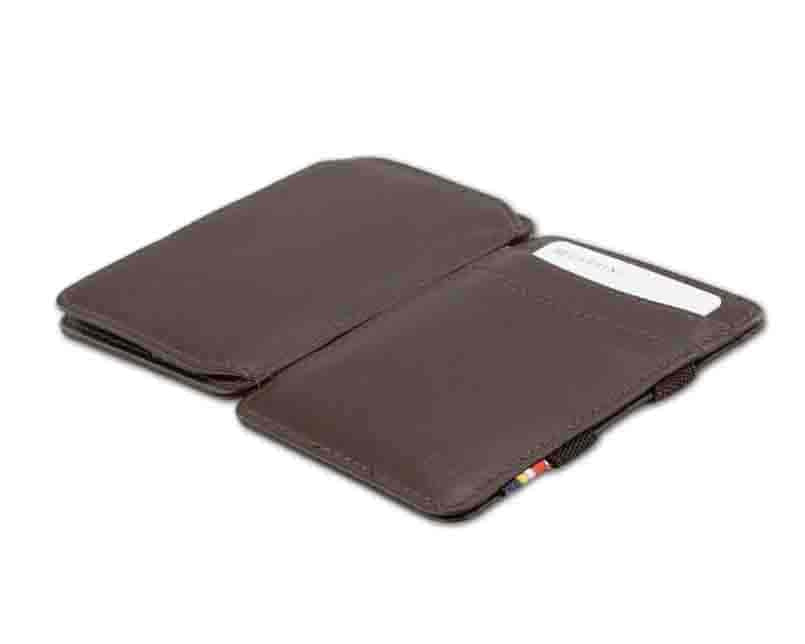 Front and back view of the Urban Magic Coin Wallet in Brown.