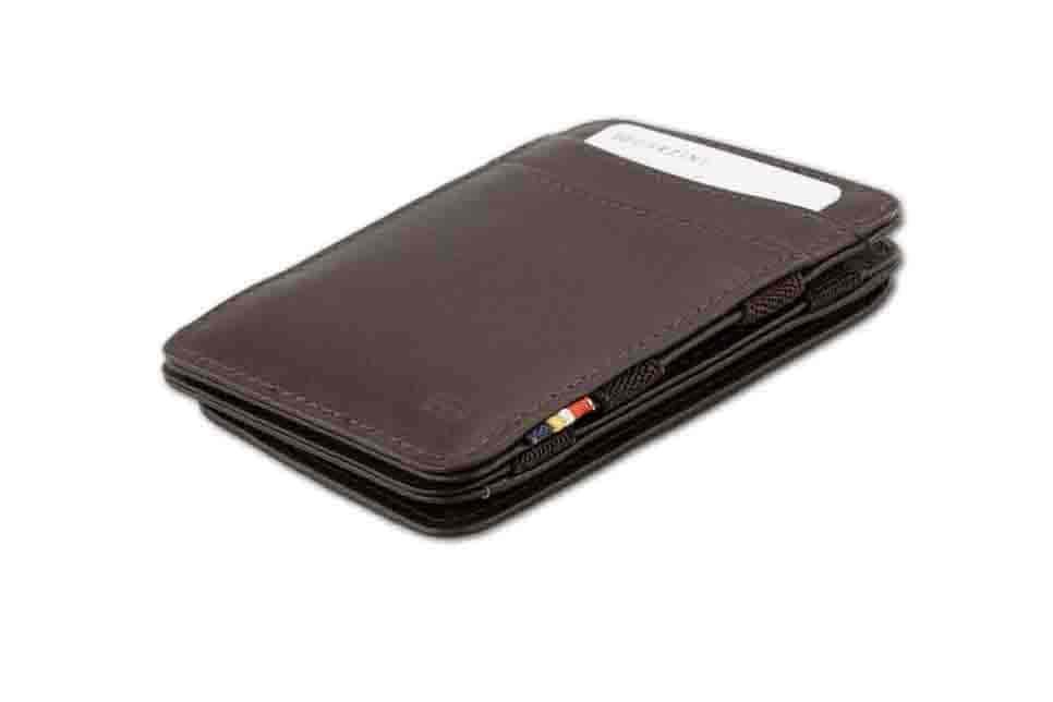 Front side view of the Classic Magic Coin Wallet in Brown.